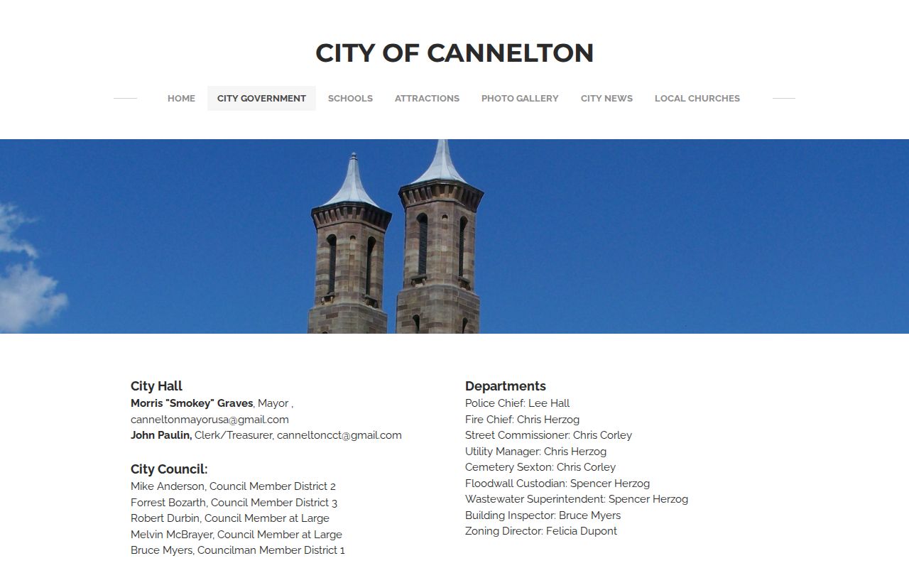 Cannelton Police and city government records contact page